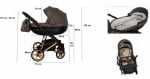Adbor-бебешка количка 3в1 Avenue 3D eco: черна кожа/роуз голд