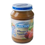 GANCHEV Пюре от ябълки и праскови 4м. 190г