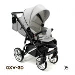 Adbor-бебешка количка 3в1 Avenue 3D: сив текстил/ бял