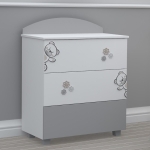 BAMBINO CASA Комплект 3ч. бебешко легло + скрин и гардероб с пуш механизми Fiori grigio