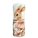 Муселиново одеяло 120х120см, organic Bambino Casa Rose Rabbit 