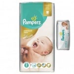 Pampers Premium care2 3-6кг 50бр+ мокри кърпи