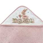 Хавлия с качулка Bambino Casa Rose Rabbit 100х100см