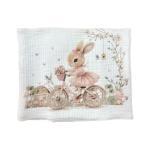 Муселиново одеяло 120х120см, organic Bambino Casa Rose Rabbit
