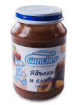 Ganchev-пюре ябълки и сливи 4м+ 190гр