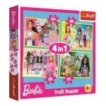 Trefl-пъзел  4в1  Светът на Барби