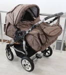 Adbor-Бебешка количка за близнаци Duo Stars цвят:кафяв лен
