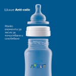 Комплект от 2 бр. шишета за хранене Anti-Colic 125 мл, с биберон със сила на потока 1, 0м+ Philips AVENT SCY100/2