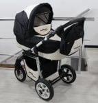Adbor-Бебешка количка Arte 3x3 цвят:черно/шампанско