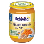 BEBIVITA БИО Ориз с моркови и пуешко 5м. 190гр