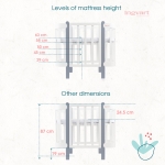 Трансформиращо Легло 5в1 Nika 60x95/60x120см Сив + Натур Ingvart