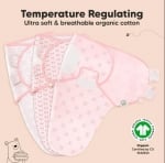 Антистрес Пелени За Повиване Organic 3-6 Месеца 3Бр Розови Цветя Keababies