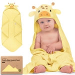 Бебешка Хавлия С Качулка От Органичен Бамбук Жираф Keababies