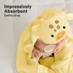 Бебешка Хавлия С Качулка От Органичен Бамбук Жираф Keababies