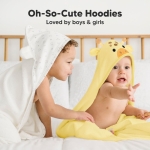 Бебешка Хавлия С Качулка От Органичен Бамбук Жираф Keababies