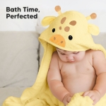 Бебешка Хавлия С Качулка От Органичен Бамбук Жираф Keababies