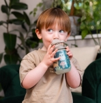 Неразливаща се чаша със сламка 350 мл светеща в тъмното EarthSmart Vital Baby