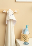 Бебешка Хавлия С Качулка Bathfriends 100X100 Мече Бяло Sensillo