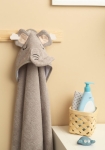 Бебешка Хавлия С Качулка Bathfriends 100X100 Слон Сив Sensillo