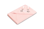 Бебешка Хавлия С Качулка Bathfriends 100X100 Заек Розов Sensillo