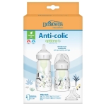 Бебешки шишета Dr.Brown's Anti Colic Options+ Wide Neck, с дизайн, 150 мл., 270 мл.