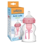 Бебешко шише Dr.Brown's Natural Flow Anti-Colic Options+ Wide Neck Pink, 150 мл.