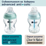 Комплект от 2 броя Биберони Tommee Tippee Advanced Anti-Colic+ Medium flow, 2 капки, среден поток за бебета на възраст 3+ месеца