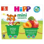 Hipp Био мини десерт кайсии и ябълки, 5м. 4х100г