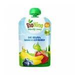 BioNino БИО плодова закуска с ябълка, банан и боровинки 4м. 90г