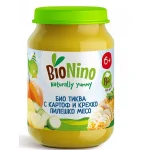 BioNino БИО Пюре Тиква с картоф и пилешко месо 6м. 190г 
