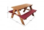 Ginger home-детска маса за пикник с пейки и меки възглавници