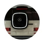 Акумулаторен джип Mercedes EQG бял EVA гуми, кожена седалка