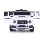 Акумулаторен джип Mercedes AMG G63  бял, EVA гуми, коженa