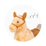 Детско подскачащо конче със звук кафяво