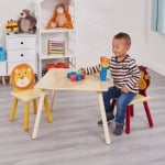 Детска дървена масичка с 2 столчета Animals
