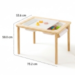 Детска Дървена Масичка за Активна Игра с 2 Столчета GINGER HOME 5 в 1, Дъска за Рисуване, Ролка Хартия и Кутии за Съхранение, 73 × 50 × 53,6 см