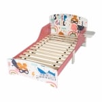 Детско дървено легло със защитна преграда  SUPER GIRL 70/140см