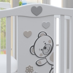 BAMBINO CASA Комплект 3ч. бебешко легло + скрин и гардероб с пуш механизми Fiori grigio