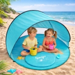 Детска Pop-Up Палатка за Игра GINGER HOME с UV Защита 50+ – Кръгла, Лека и Сгъваема, за Плаж и Градина, 150×150×90 см