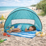 Детска Pop-Up Палатка за Игра GINGER HOME с UV Защита 50+ – Кръгла, Лека и Сгъваема, за Плаж и Градина, 150×150×90 см