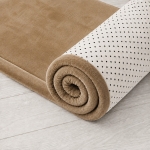 Детски Мемори Килим GINGER HOME LOLLA, 150x200 см, 3,5 см Дебелина, Кадифено Мек Водоустойчив Горен Слой, Мемори Пяна, Противохлъзгаща Основа, Бежов