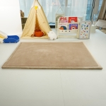 Детски Мемори Килим GINGER HOME LOLLA, 150x200 см, 3,5 см Дебелина, Кадифено Мек Водоустойчив Горен Слой, Мемори Пяна, Противохлъзгаща Основа, Бежов