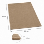 Детски Мемори Килим GINGER HOME LOLLA, 150x200 см, 3,5 см Дебелина, Кадифено Мек Водоустойчив Горен Слой, Мемори Пяна, Противохлъзгаща Основа, Бежов