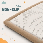 Детски Мемори Килим GINGER HOME LOLLA, 150x200 см, 3,5 см Дебелина, Кадифено Мек Водоустойчив Горен Слой, Мемори Пяна, Противохлъзгаща Основа, Бежов