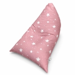 Детски Пуф Лежанка GINGER HOME Little Stars, 100% Памук, Розов Барбарон със Звезди, 127x81x76 см