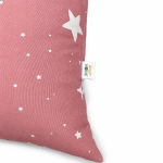 Детски Пуф Лежанка GINGER HOME Little Stars, 100% Памук, Розов Барбарон със Звезди, 127x81x76 см