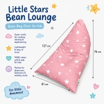 Детски Пуф Лежанка GINGER HOME Little Stars, 100% Памук, Розов Барбарон със Звезди, 127x81x76 см