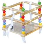 Детска Дървена Люлка GINGER HOME с Колан и Бордове – до 70 кг, 30×30 см
