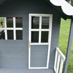 Дървена Детска Къща GINGER HOME, 139x143.5x149 см, за Игри на Открито в Двора и Градината