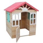 Детска дървена къщичка за игра на открито GINGER HOME – за двор и градина, 115×102×129 см